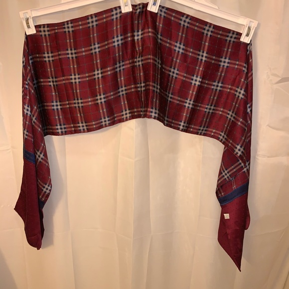 VINTAGE authentic BURBERRY silk evening wrap SCARF - Picture 7 of 14